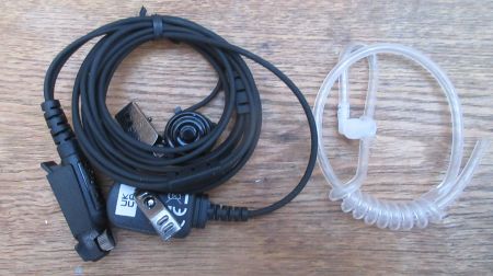 Semi-covert earpiece / microphone for Entel DX walkie-talkies