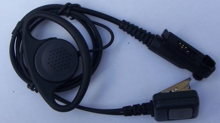 D-type earpiece / microphone for Entel HX walkie-talkies