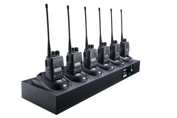 Six slot charger for Entel DX/HX walkie-talkie radios